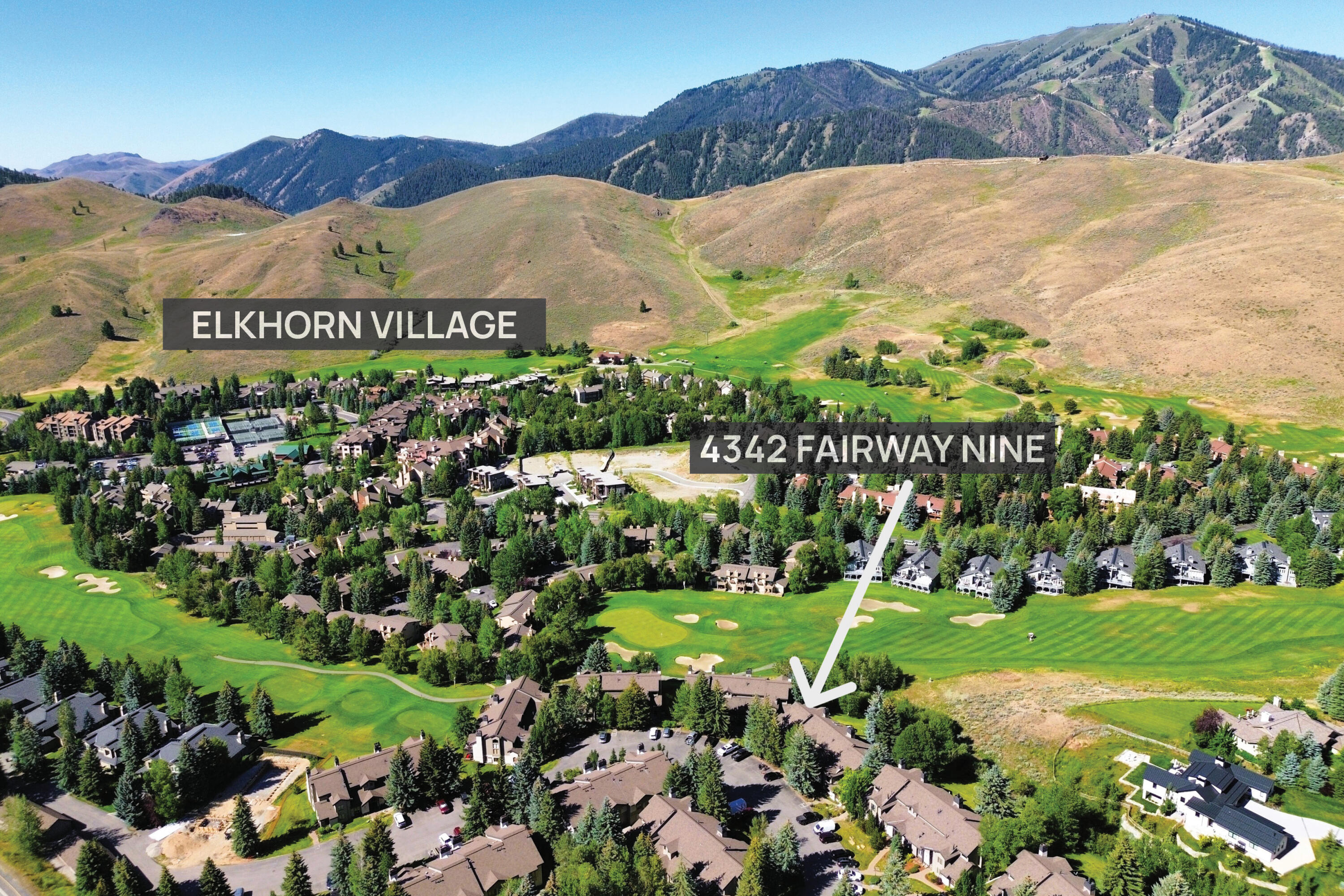 4342 Fairway Nine Road, Unit 4342 Sun Valley, ID 83353 - Photo 1 of 29 Aerial to EV and Baldy w Labels