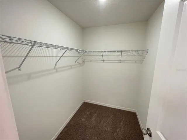 a view of a room with racks on the wall