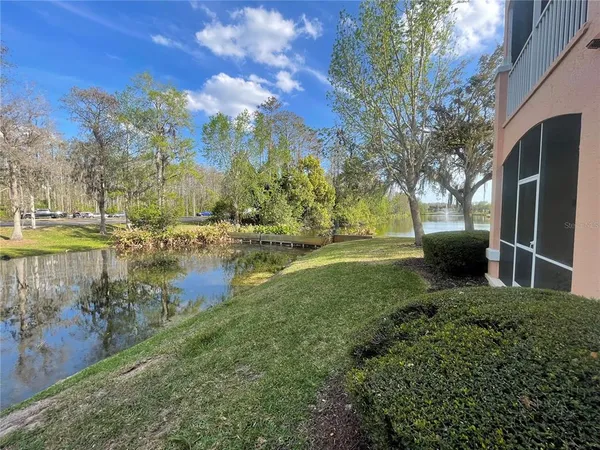 a view of backyard with green space