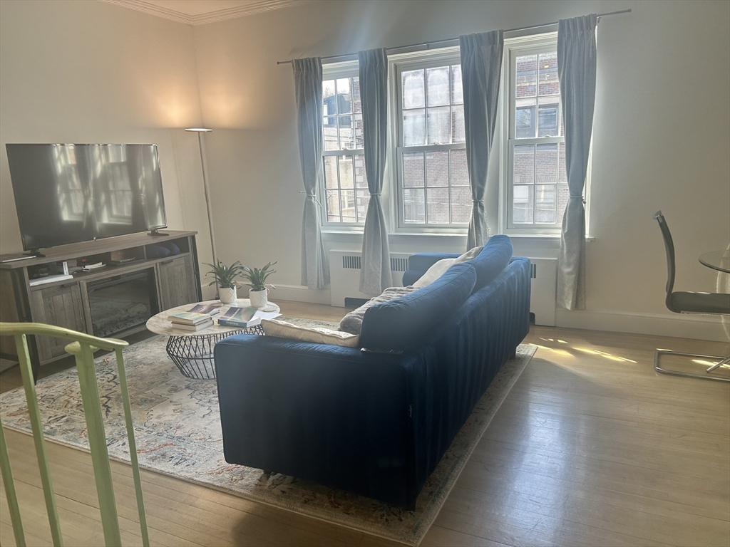 31 Park Street, Unit 6 Brookline, MA 02446 - Photo 2 of 13 a living room with furniture and large windows