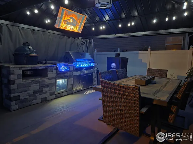 a room with furniture and a fireplace