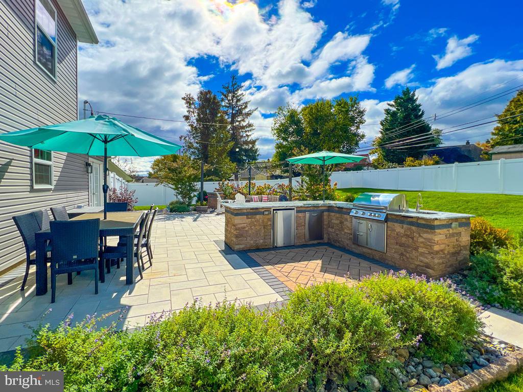 63 Red Maple Lane Levittown, PA 19055 - Photo 38 of 45 Outdoor Kitchen w/Grill and Fridge