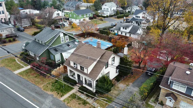 a bird view of a bedroom