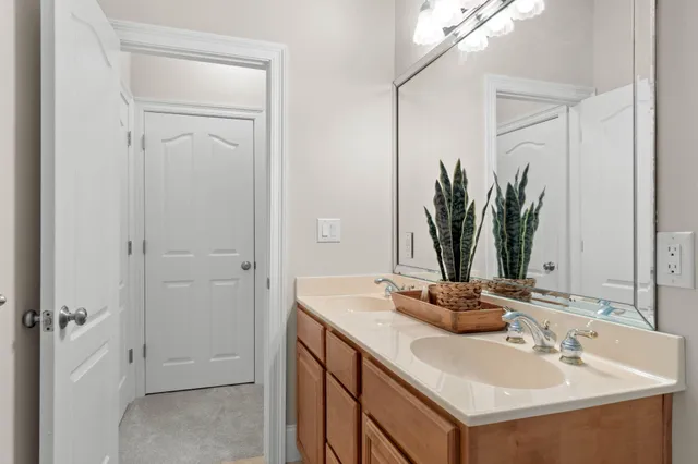 a view of a room with wooden walls