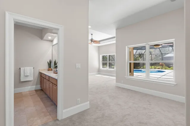 a view of a street with a building in the background