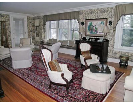 46 Welch Road Brookline, MA 02445 - Photo 4 of 15 a living room with furniture and a fireplace