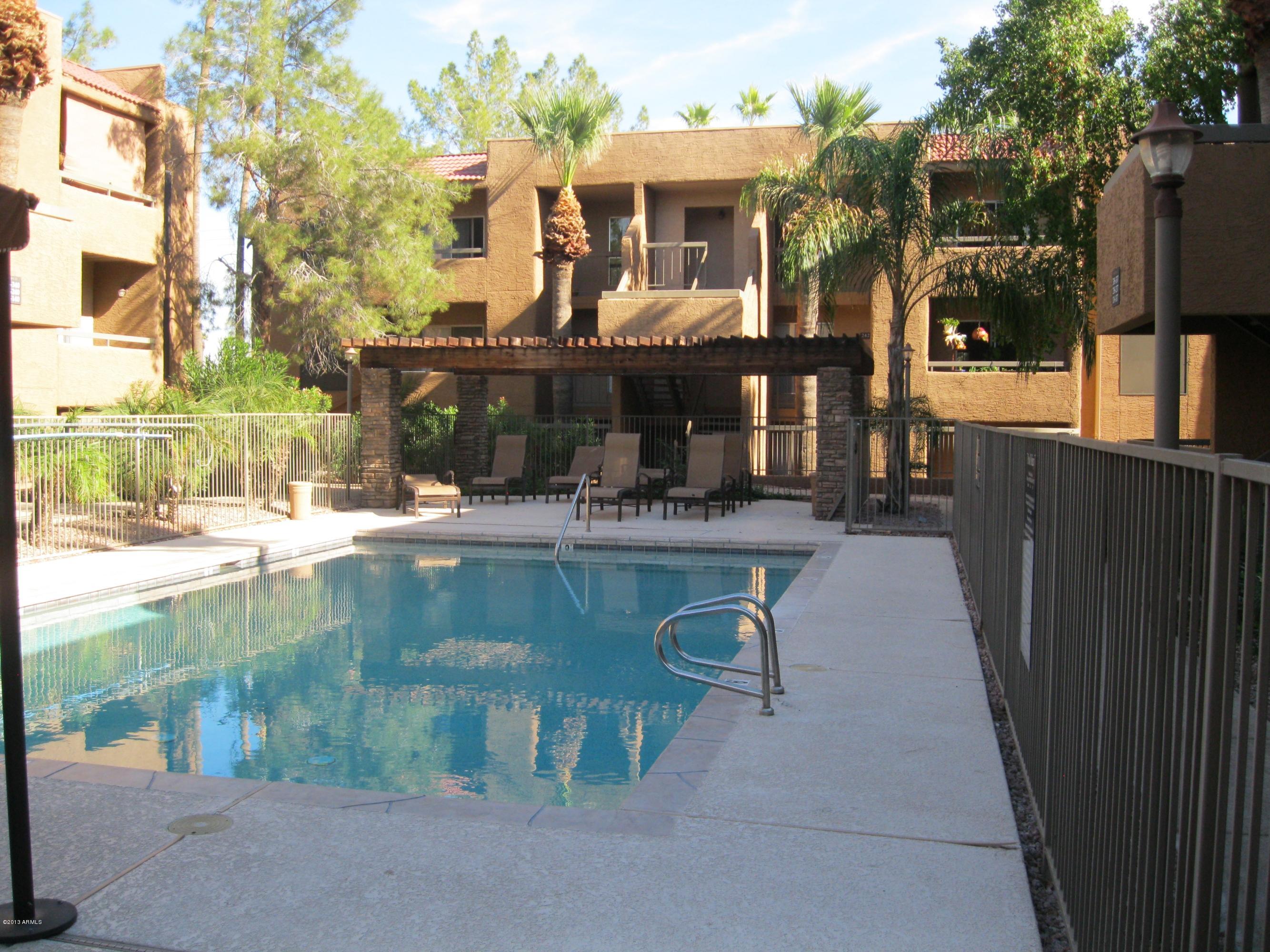 2625 East Indian School Road, Unit 229 Phoenix, AZ 85016 - Photo 7 of 11 a swimming pool view with a outdoor seating
