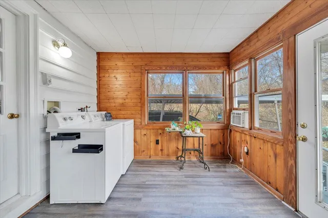 a view of utility room and a window