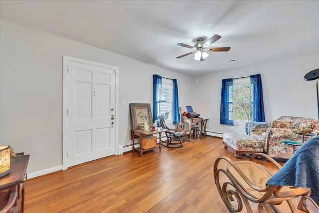 a living room with furniture