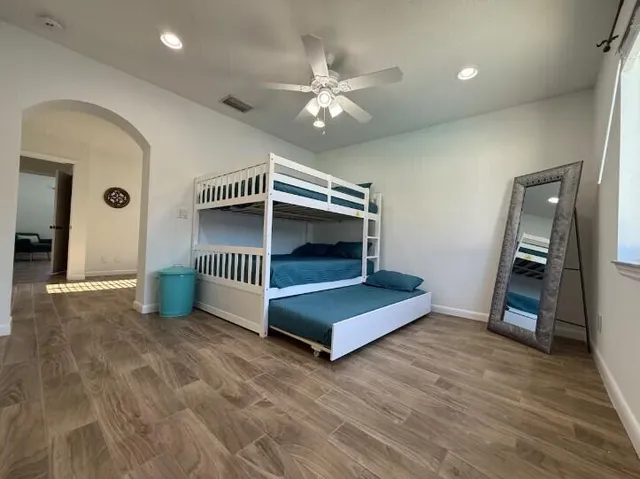 a living room with furniture