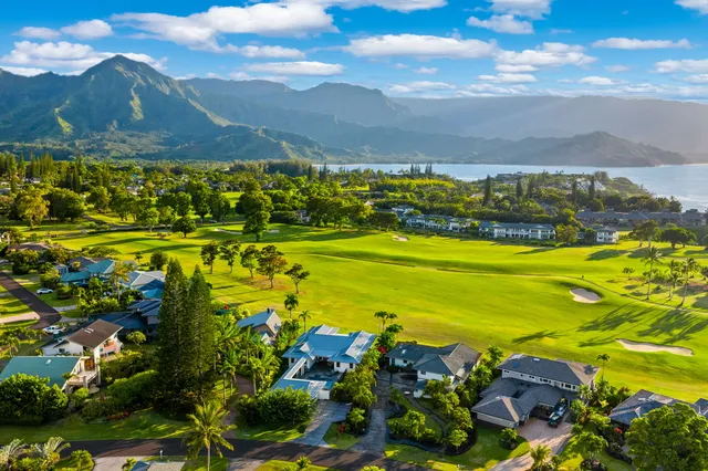 a view of an ocean and a building