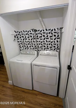 a utility room with a washer and dryer