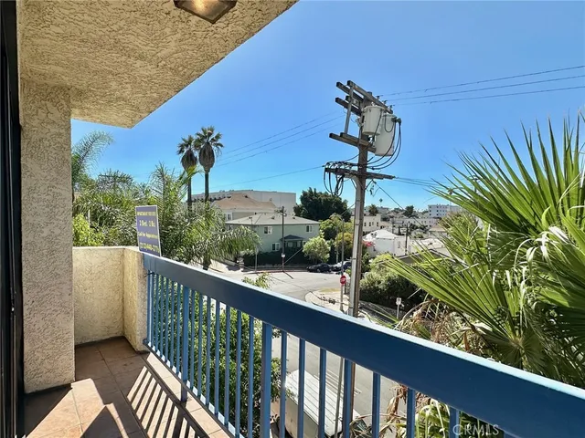 a view of a porch with seating space