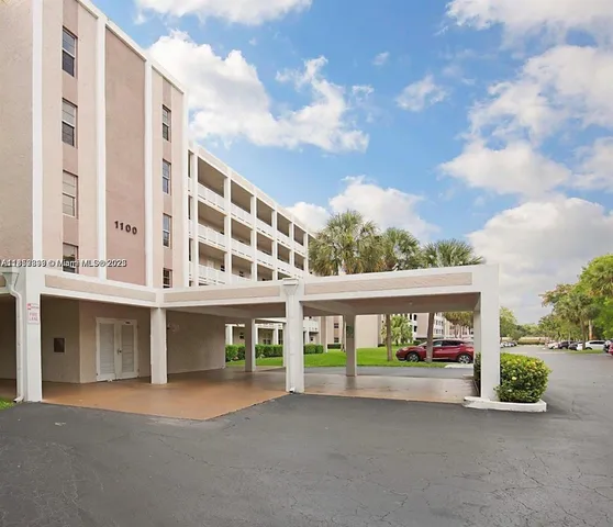 front view of a building with a street