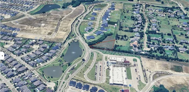 an aerial view of a house