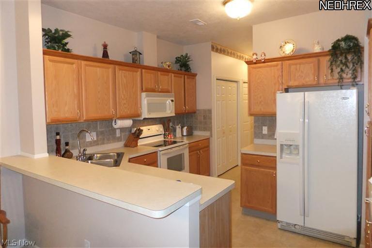 Equipped Kitchen with ceramic back splash.