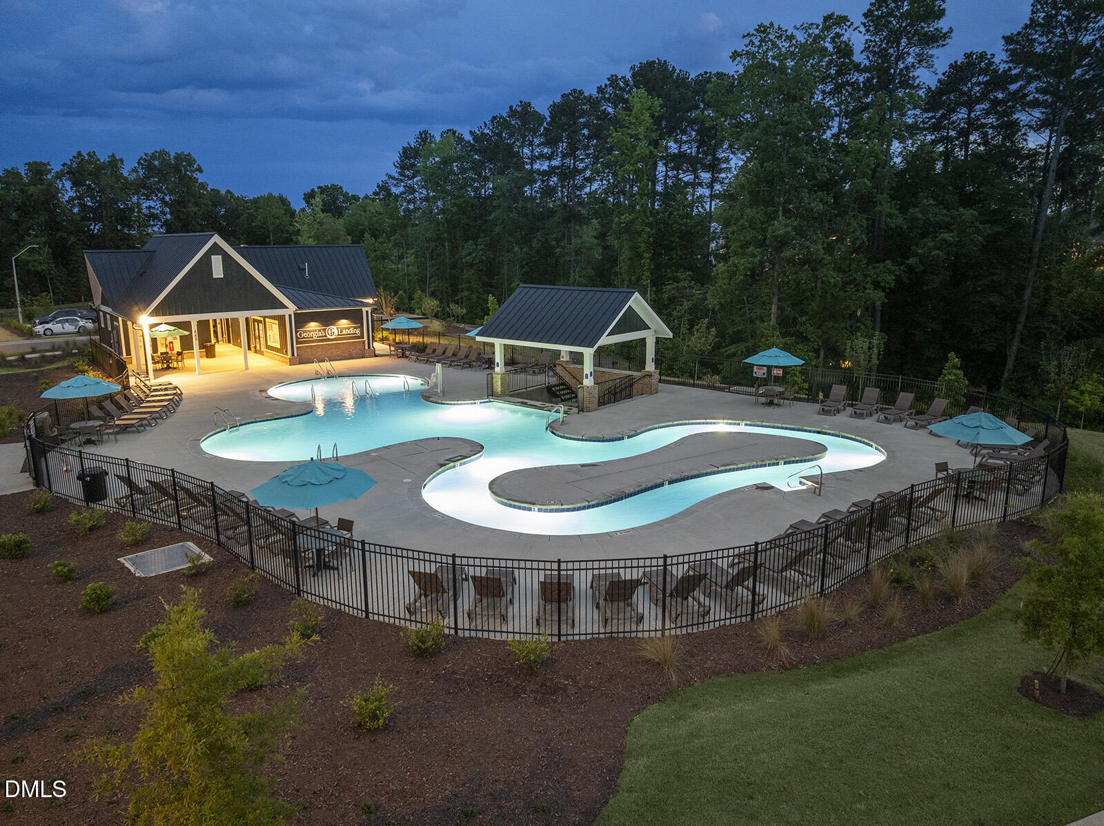 235 Augusta Pond Way, Unit 161 Raleigh, NC 27603 - Photo 34 of 43 Pool Dusk - RAL - Georgias Landing