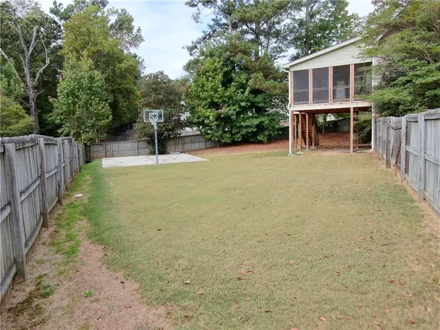 a view of swimming pool from a balcony