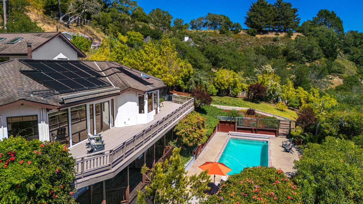220 Hidden Valley Ridge Soquel, CA 95073 - Photo 3 of 66 an aerial view of house with yard swimming pool and outdoor seating