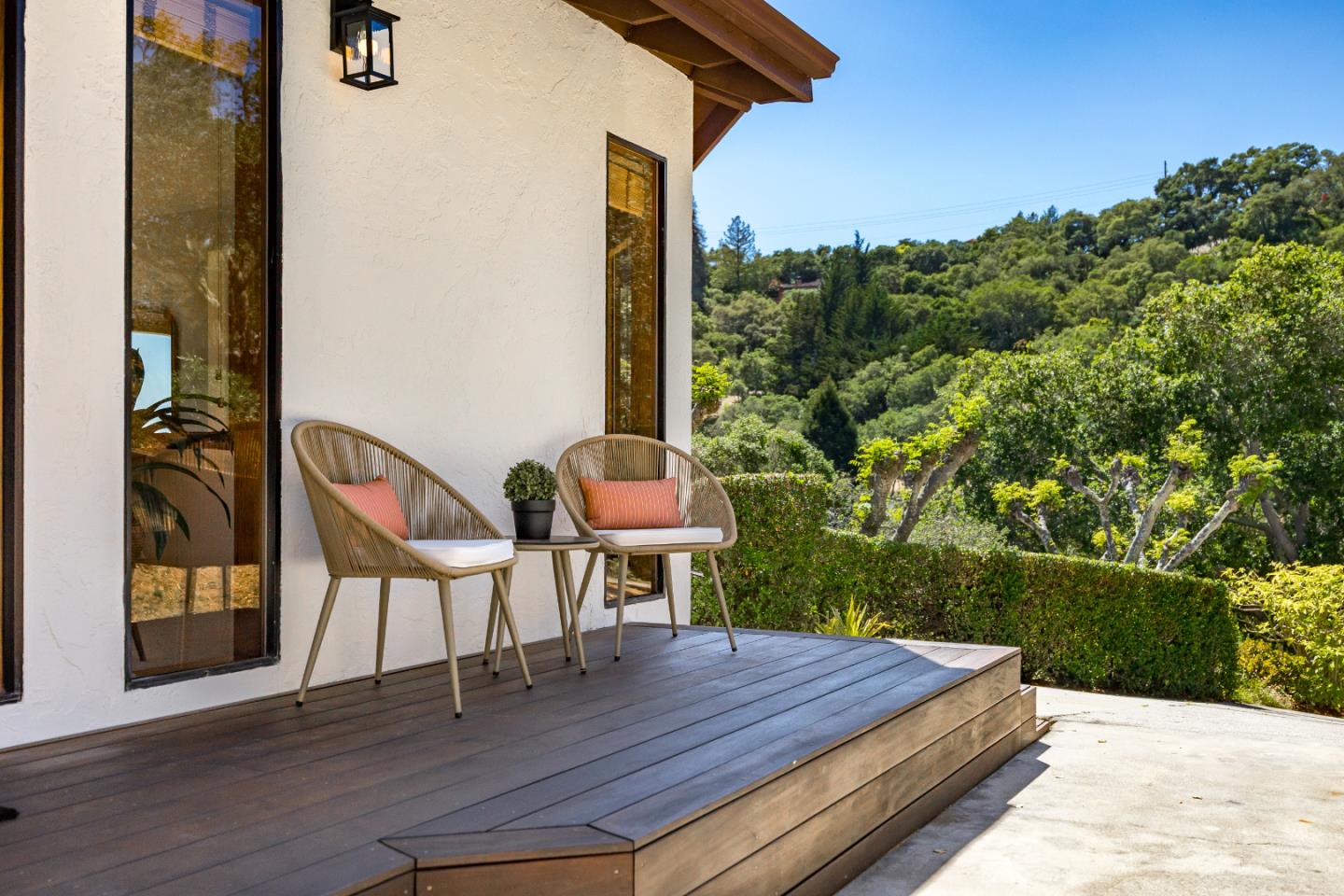 220 Hidden Valley Ridge Soquel, CA 95073 - Photo 58 of 66 a wooden bench sitting in backside of a house