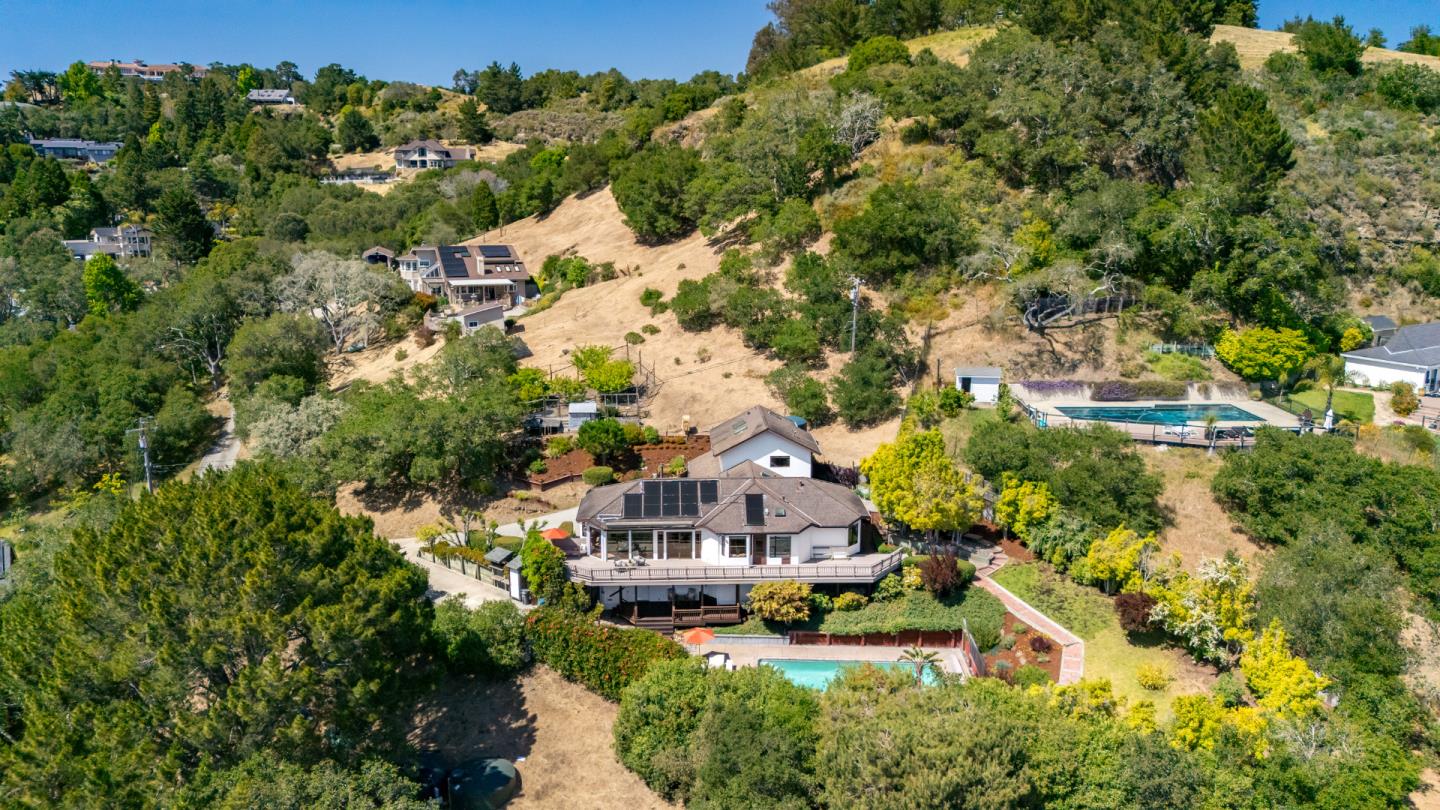 220 Hidden Valley Ridge Soquel, CA 95073 - Photo 62 of 66 an aerial view of a house with a yard basket ball court and outdoor seating
