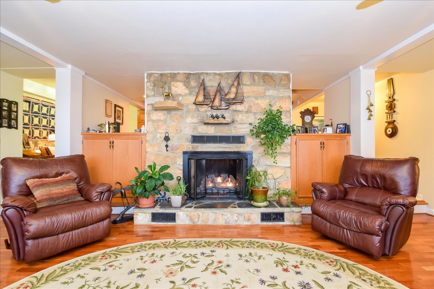 1083 Highland Lake Road Union Hall, VA 24176 - Photo 3 of 38 a living room with furniture and a fireplace