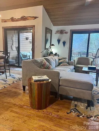 a living room with furniture