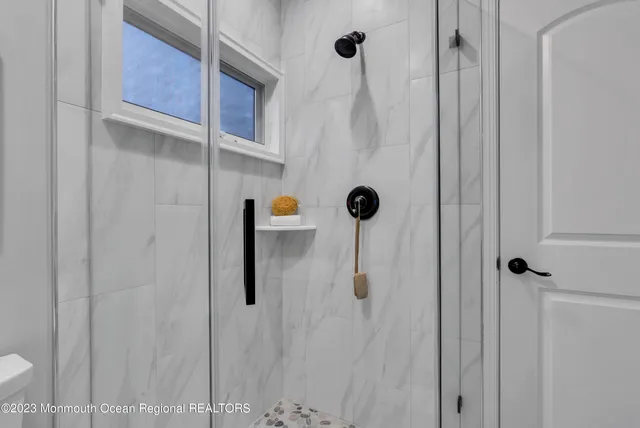 a bathroom with a shower