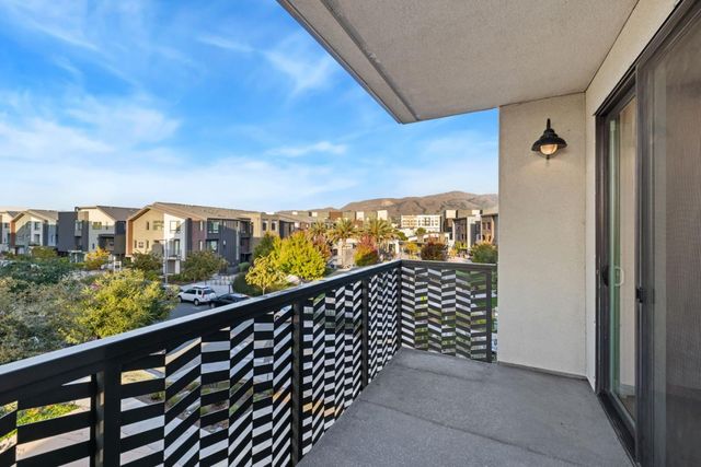 a balcony with city view