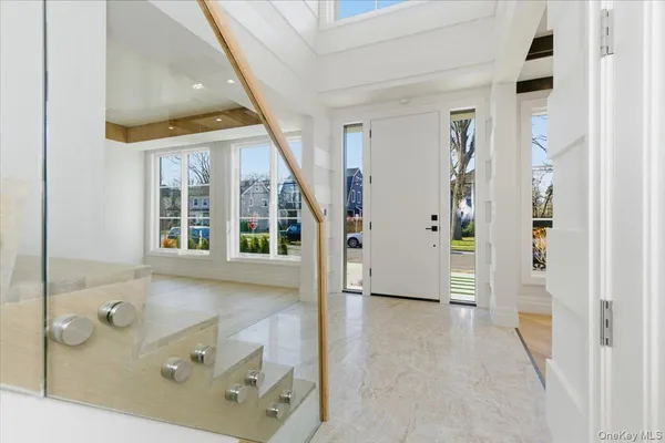 a view of an empty room with a balcony