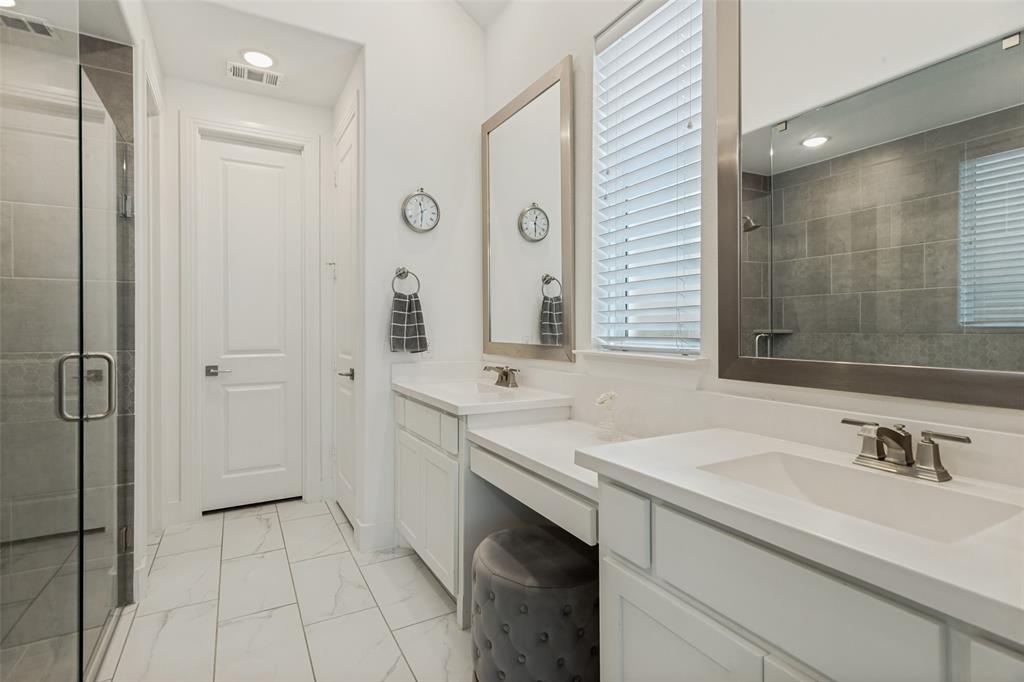 14937 Nightmist Road Aledo, TX 76008 - Photo 16 of 25 Primary bath features dual vanities, linen closet and walk in closet with a third row for hanging off season clothes
