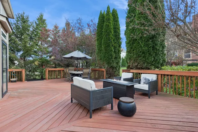 a view of a patio on the roof deck