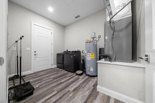 a backyard of a house with lots of green space