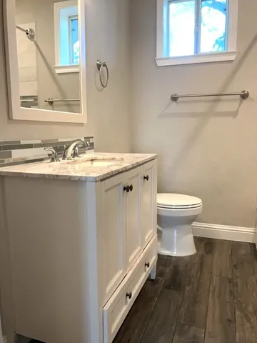 a bathroom with a sink and a toilet