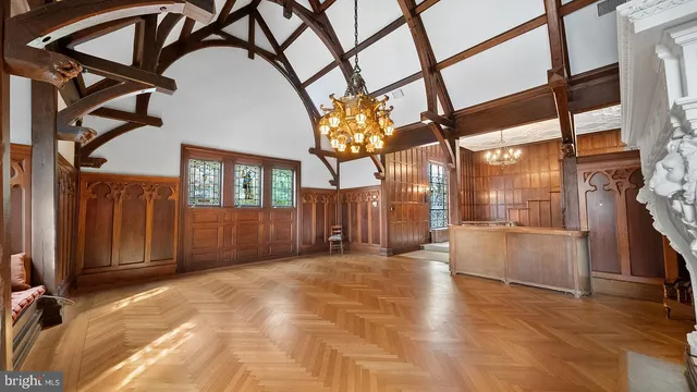 a view of a hallway with staircase