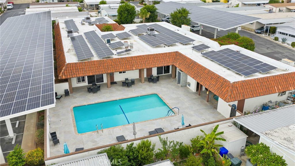 9800 Base Line Road, Unit 71 Rancho Cucamonga, CA 91701 - Photo 39 of 42 an aerial view of a house with a swimming pool