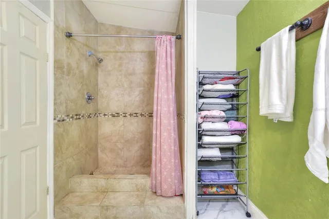 a bathroom with a shower
