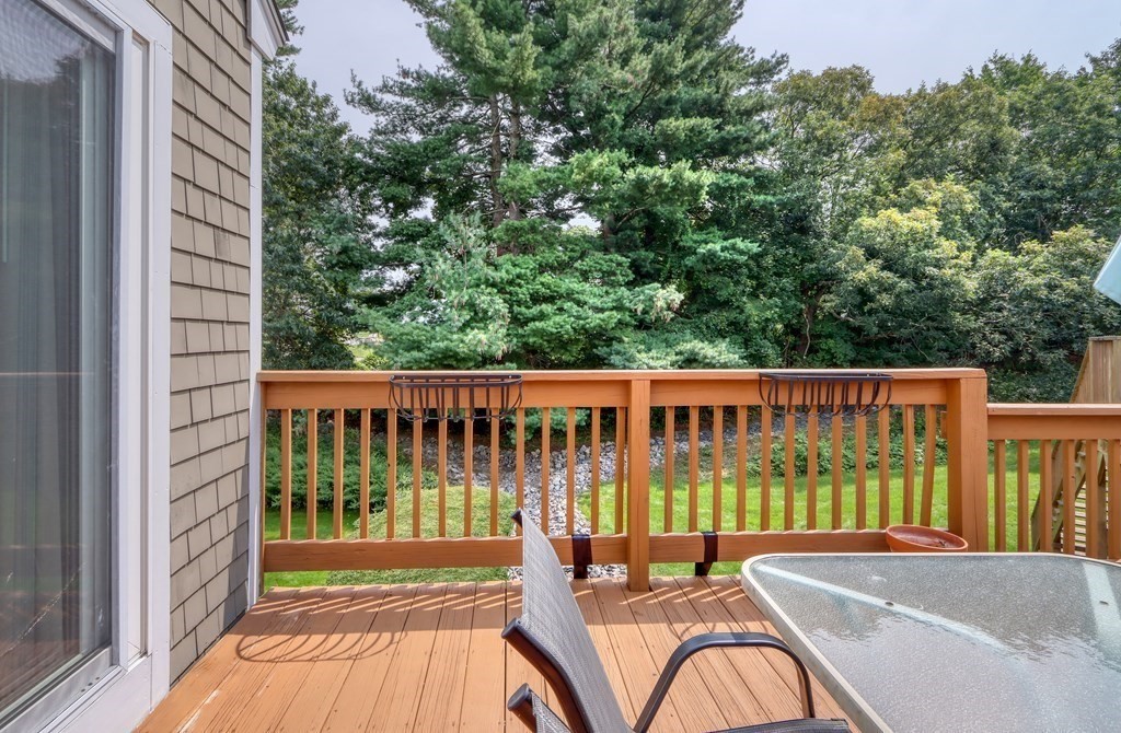 106 Shaw Farm Road, Unit 106 Canton, MA 02021 - Photo 21 of 27 a view of a balcony with a floor to ceiling window and wooden floor