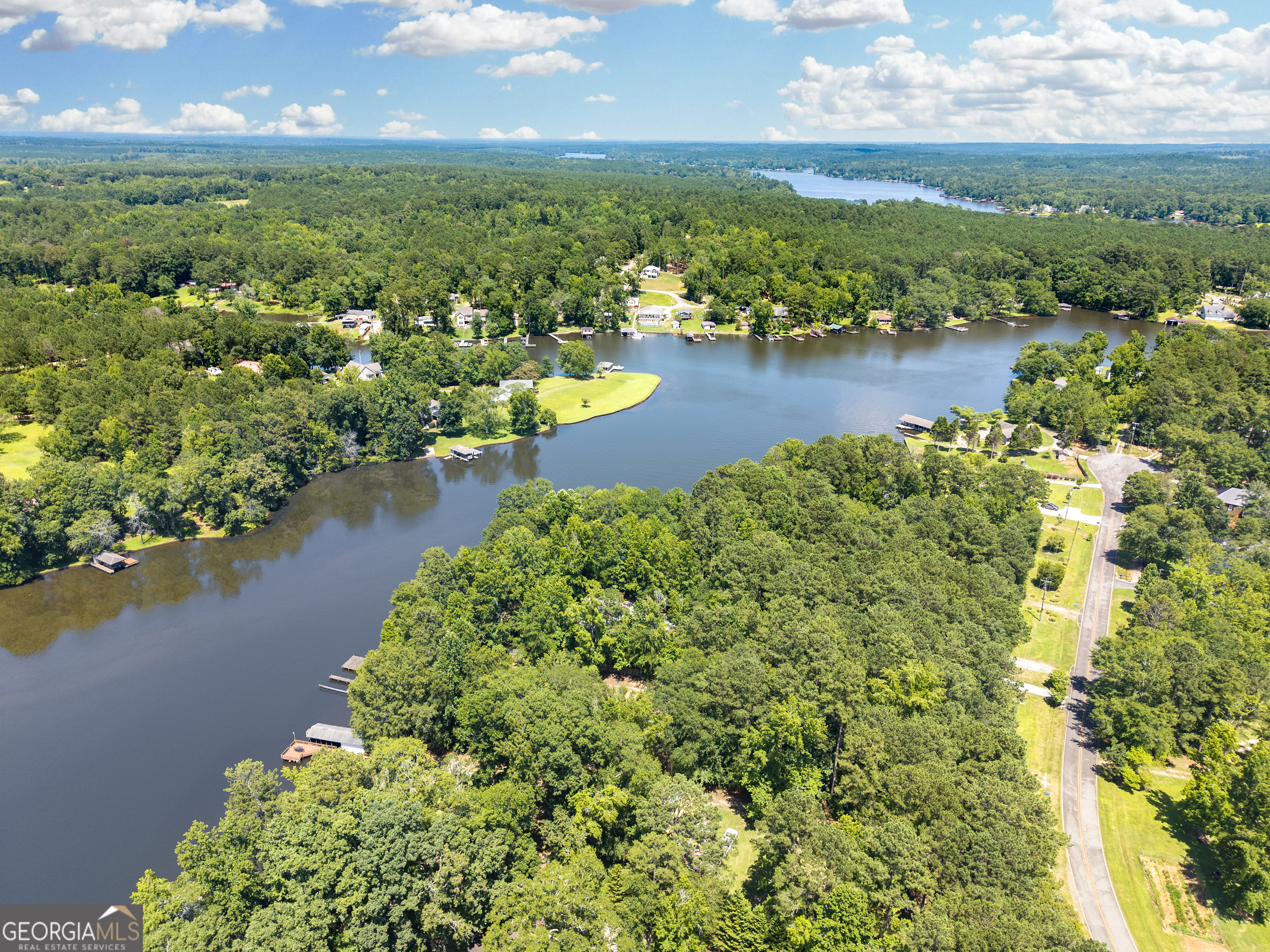 909 South Steel Bridge Road Eatonton, GA 31024 - Photo 15 of 18 an aerial view of residential houses with outdoor space and river