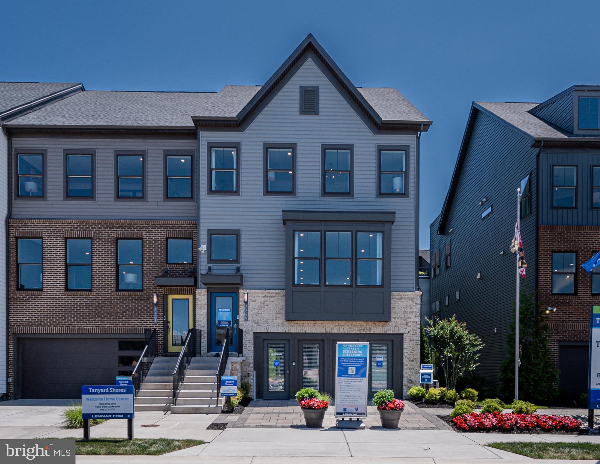a front view of a building with street
