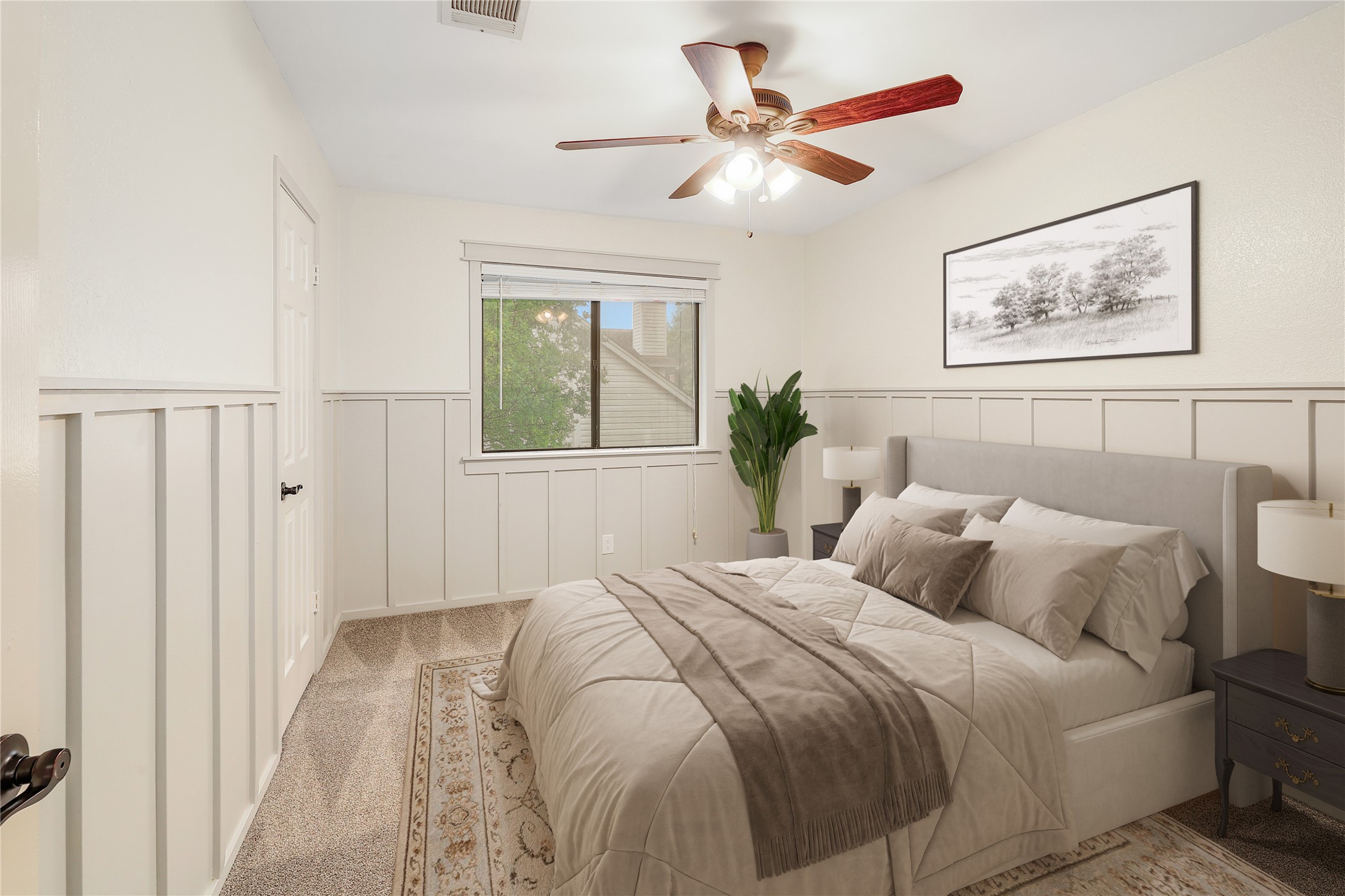 409 Cedar Mound Pass Cedar Park, TX 78613 - Photo 13 of 18 a bedroom with bed and a chandelier