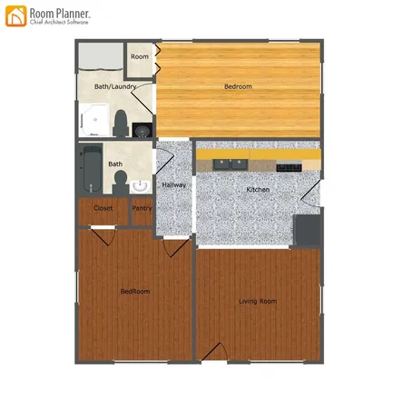 a living room with furniture a flat screen tv and kitchen view