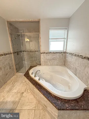 a bathroom with a tub