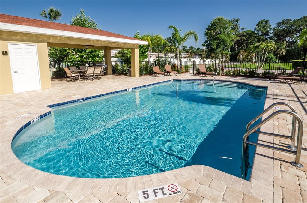5064 Royal Palms Way, Unit 204 New Port Richey, FL 34652 - Photo 82 of 89 a view of a swimming pool with a patio