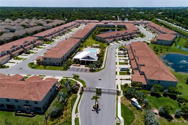 an aerial view of a city