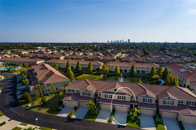 an aerial view of multiple house