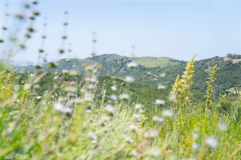 a view of a large building with a mountain in the background