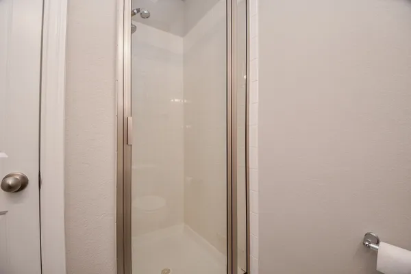 a bathroom with a shower