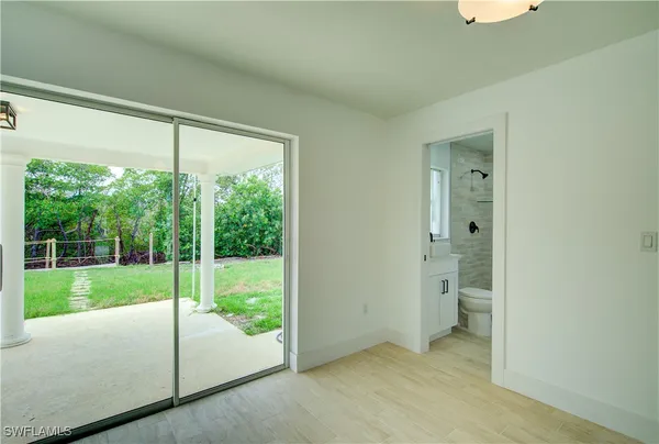 a view of a backyard with a garden