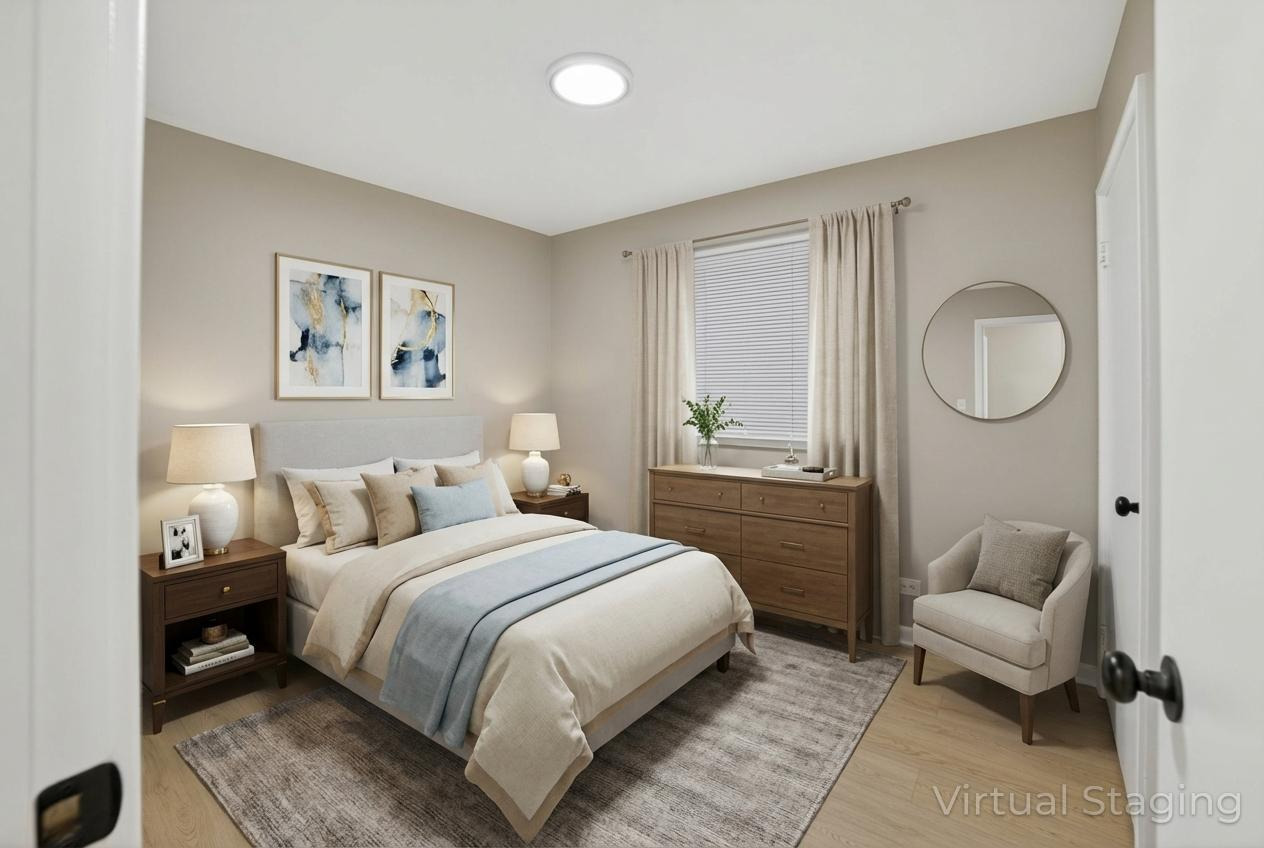 525 North Springfield Avenue Chicago, IL 60624 - Photo 21 of 24 a bedroom with a bed and a couch